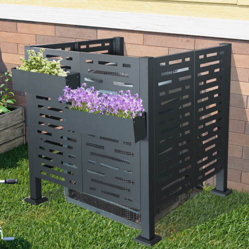 3.5 x3.5 FT Air Conditioner Fence for Outdoor Units, Metal Privacy Fence Cover, Perfect to Conceal Air Conditioning Units (W540133742) 